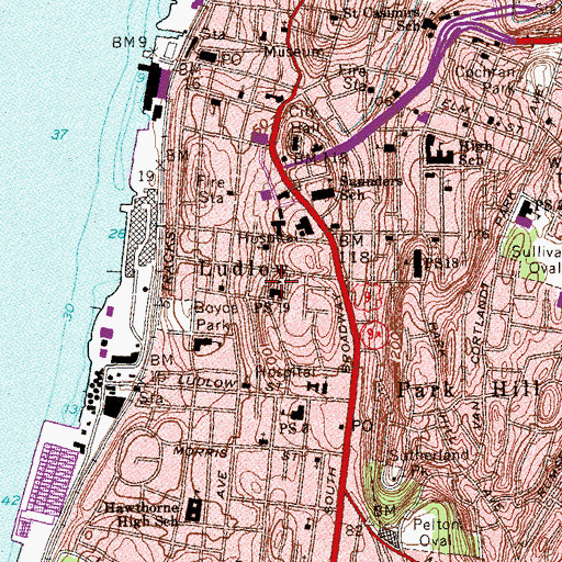 Topographic Map of Public School 19, NY