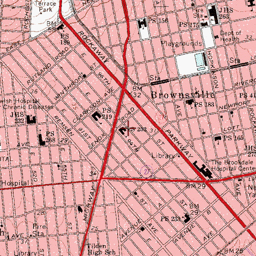 Topographic Map of Intermediate School 252, NY