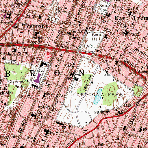 Topographic Map of Public School 4, NY