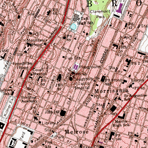 Topographic Map of Public School 53, NY