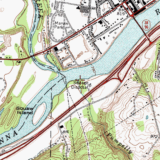 Topographic Map of Pumpelly Creek, NY