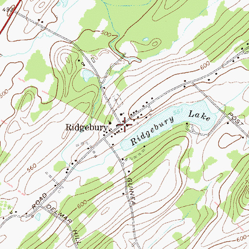 Topographic Map of Ridgebury, NY