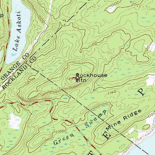 Topographic Map of Rockhouse Mountain, NY