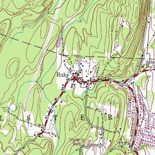 Topographic Map of Ruby, NY
