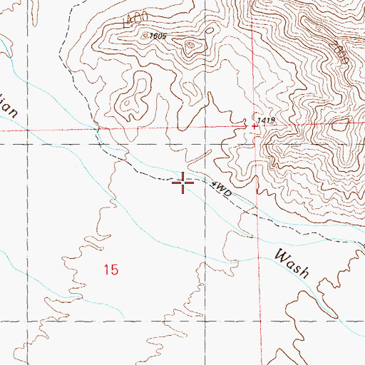 Topographic Map of Poormans Wash, AZ