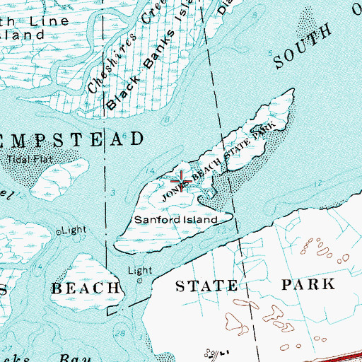Topographic Map of Sanford Island, NY