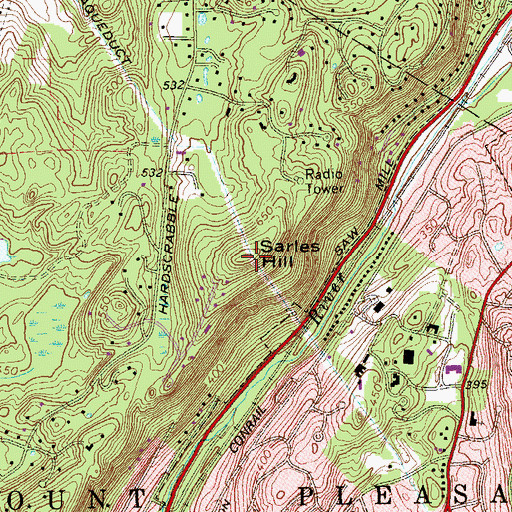 Topographic Map of Sarles Hill, NY