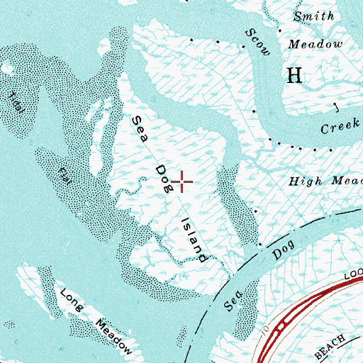 Topographic Map of Sea Dog Island, NY