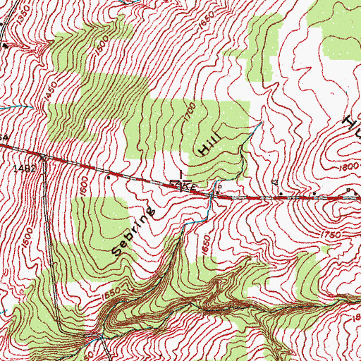 Topographic Map of Sebring Hill, NY