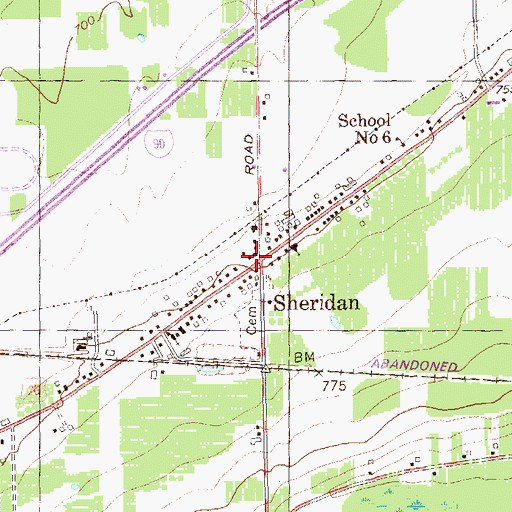 Topographic Map of Sheridan, NY