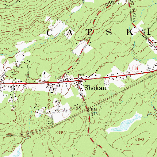 Topographic Map of Shokan, NY