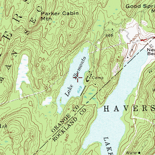 Topographic Map of Lake Skemonto, NY