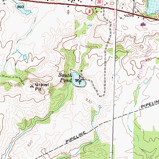 Topographic Map of South Pond, NY