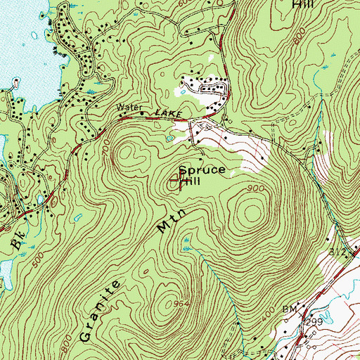 Topographic Map of Spruce Hill, NY
