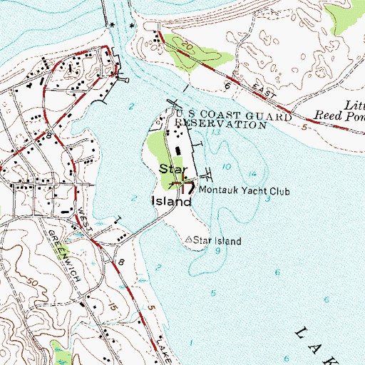 Topographic Map of Star Island, NY