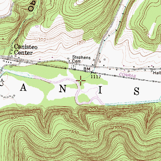Topographic Map of Stephens Creek, NY