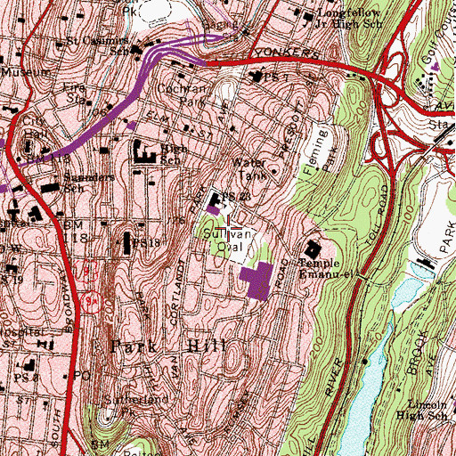 Topographic Map of Sullivan Oval, NY