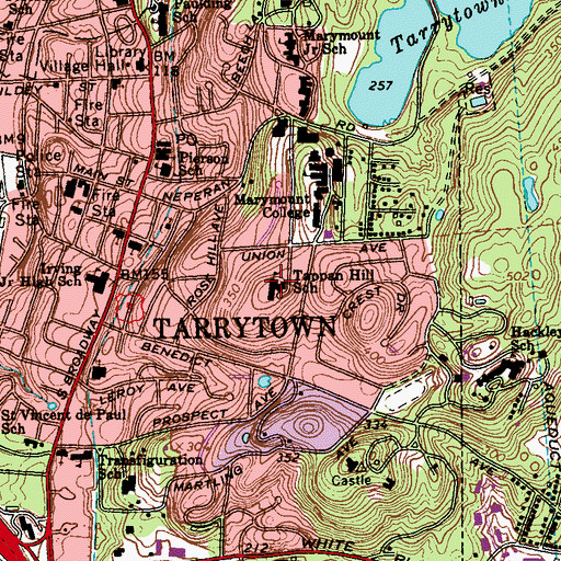 Topographic Map of Tappan Hill School, NY