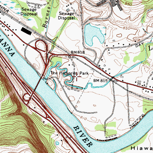 Topographic Map of The Hickories Park, NY