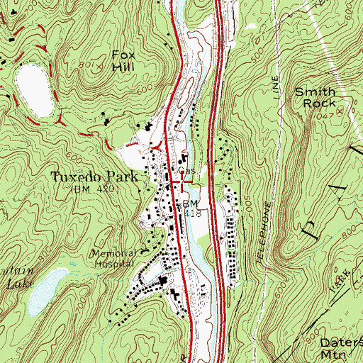 Topographic Map of Tuxedo Park, NY