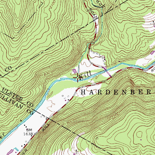 Topographic Map of Upper Beech Hill Brook, NY