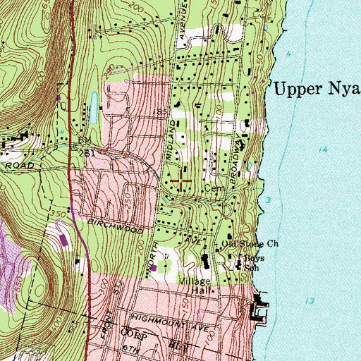 Topographic Map of Upper Nyack, NY