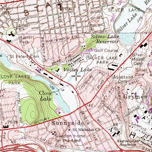 Topographic Map of Valley Lake, NY