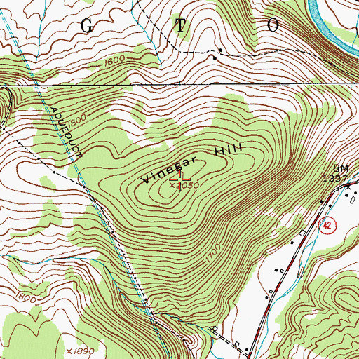 Topographic Map of Vinegar Hill, NY