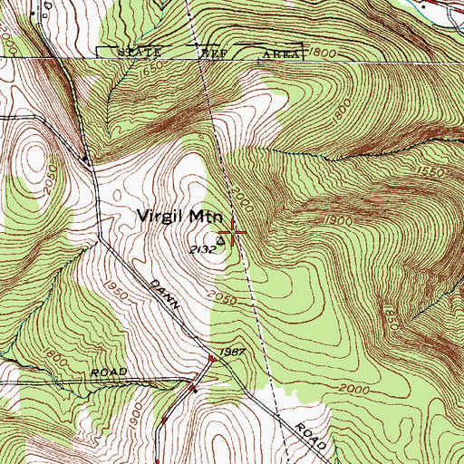 Topographic Map of Virgil Mountain, NY