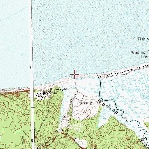 Topographic Map of Wading River, NY
