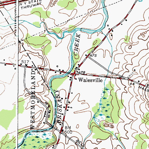 Topographic Map of Walesville, NY