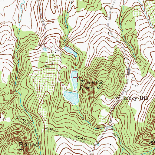 Topographic Map of Warwick Reservoir, NY