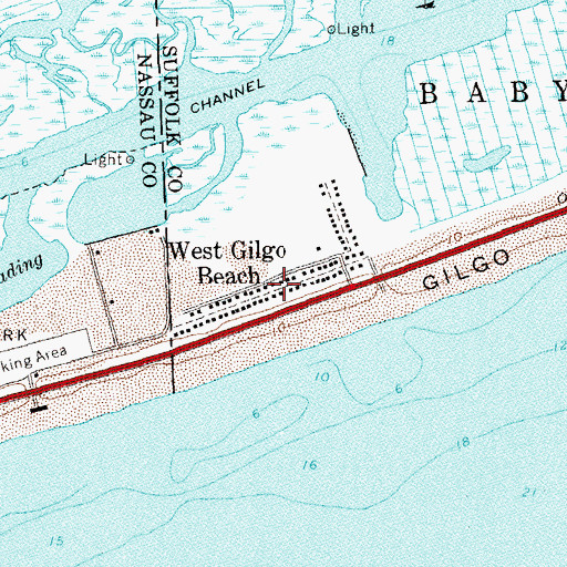 Topographic Map of West Gilgo Beach, NY