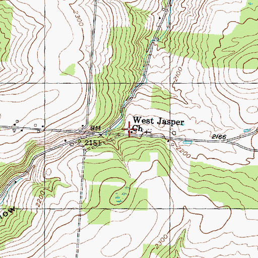 Topographic Map of West Jasper Wesleyan Church, NY