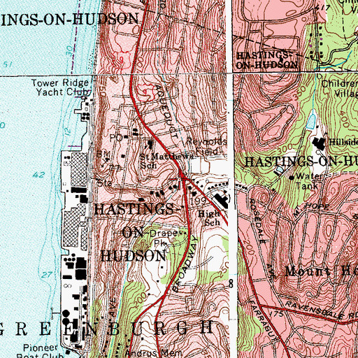 Topographic Map of Hastings-on-Hudson, NY