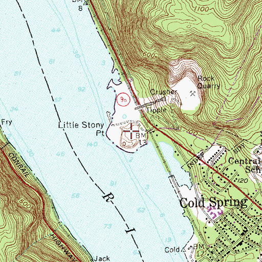 Topographic Map of Little Stony Point, NY