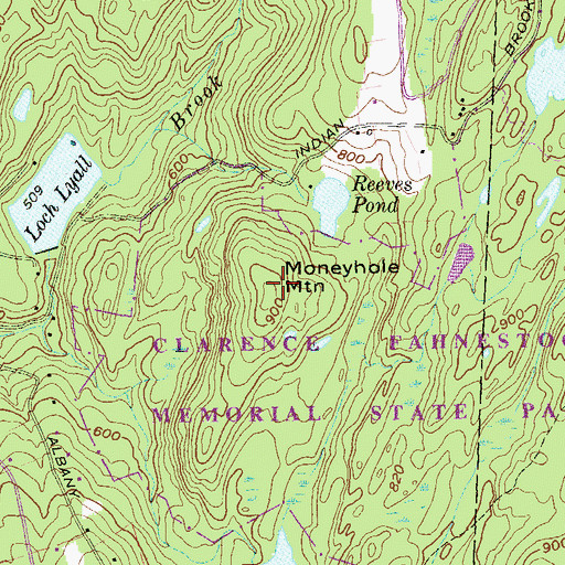 Topographic Map of Moneyhole Mountain, NY