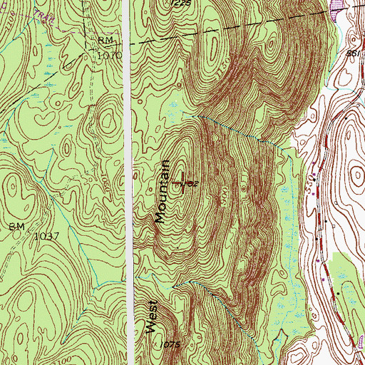 Topographic Map of West Mountain, NY