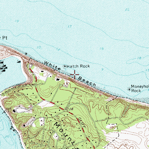 Topographic Map of White Beach, NY
