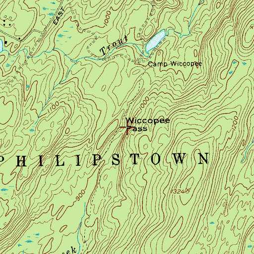Topographic Map of Wiccopee Pass, NY