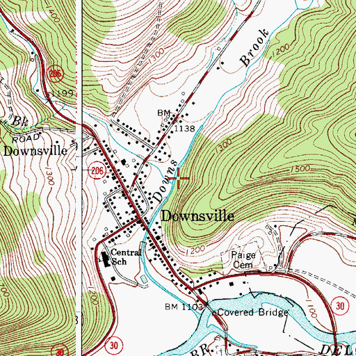 Topographic Map of Wilson Hollow Brook, NY