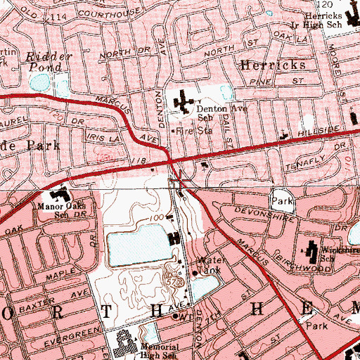 Topographic Map of Hillside Manor, NY