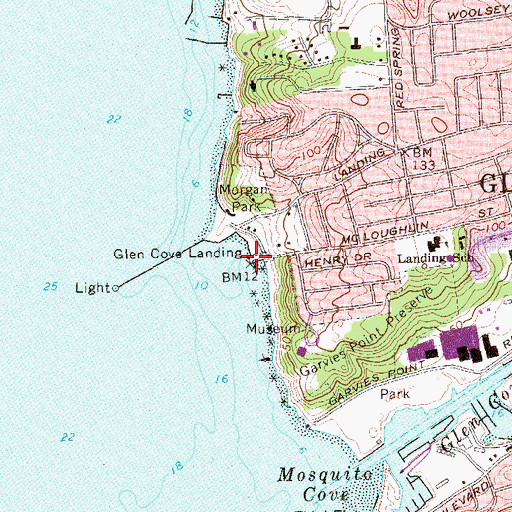 Topographic Map of Glen Cove Landing, NY