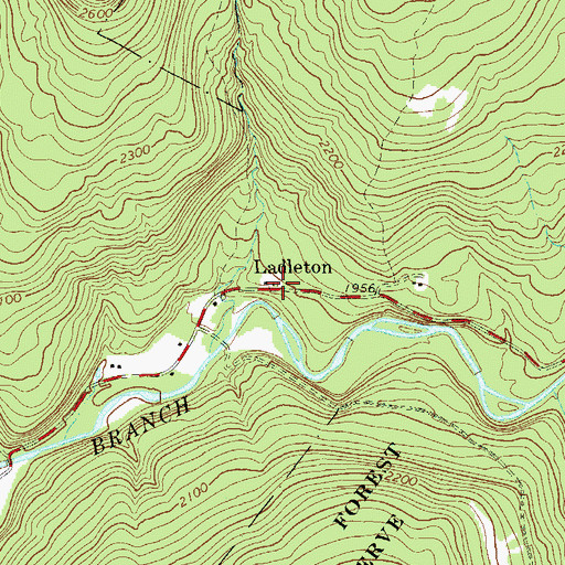 Topographic Map of Ladleton, NY