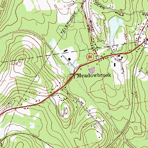 Topographic Map of Meadowbrook, NY
