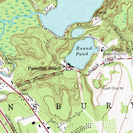 Topographic Map of Paradise Beach, NY