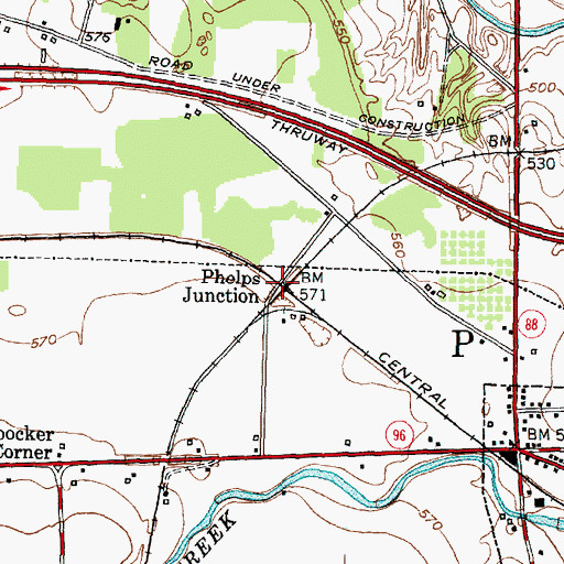 Topographic Map of Phelps Junction, NY