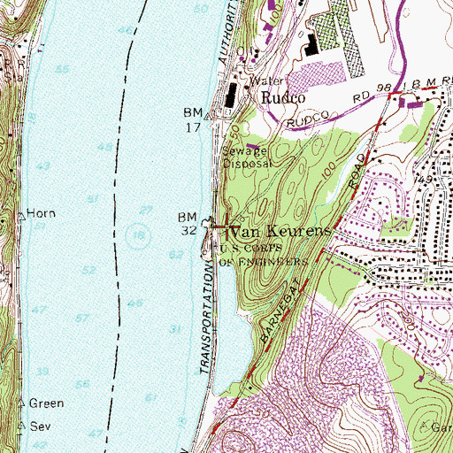 Topographic Map of Van Keurens, NY