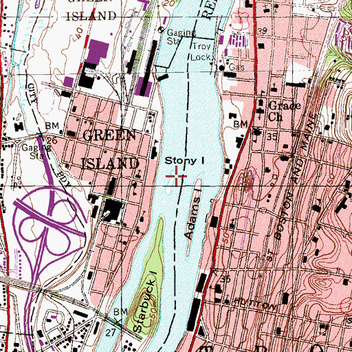Topographic Map of Stomy Island, NY