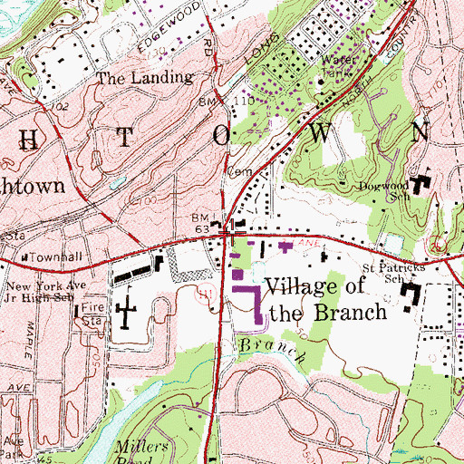 Topographic Map of Village of the Branch, NY